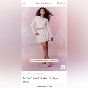 LoveShackFancy Media Pointelle Scallop Cardigan